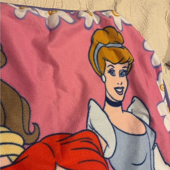Disney Princesses Vintage Plush Blanket Cinderella Belle Ariel In EUC 42W X 57L” - Picture 8 of 16